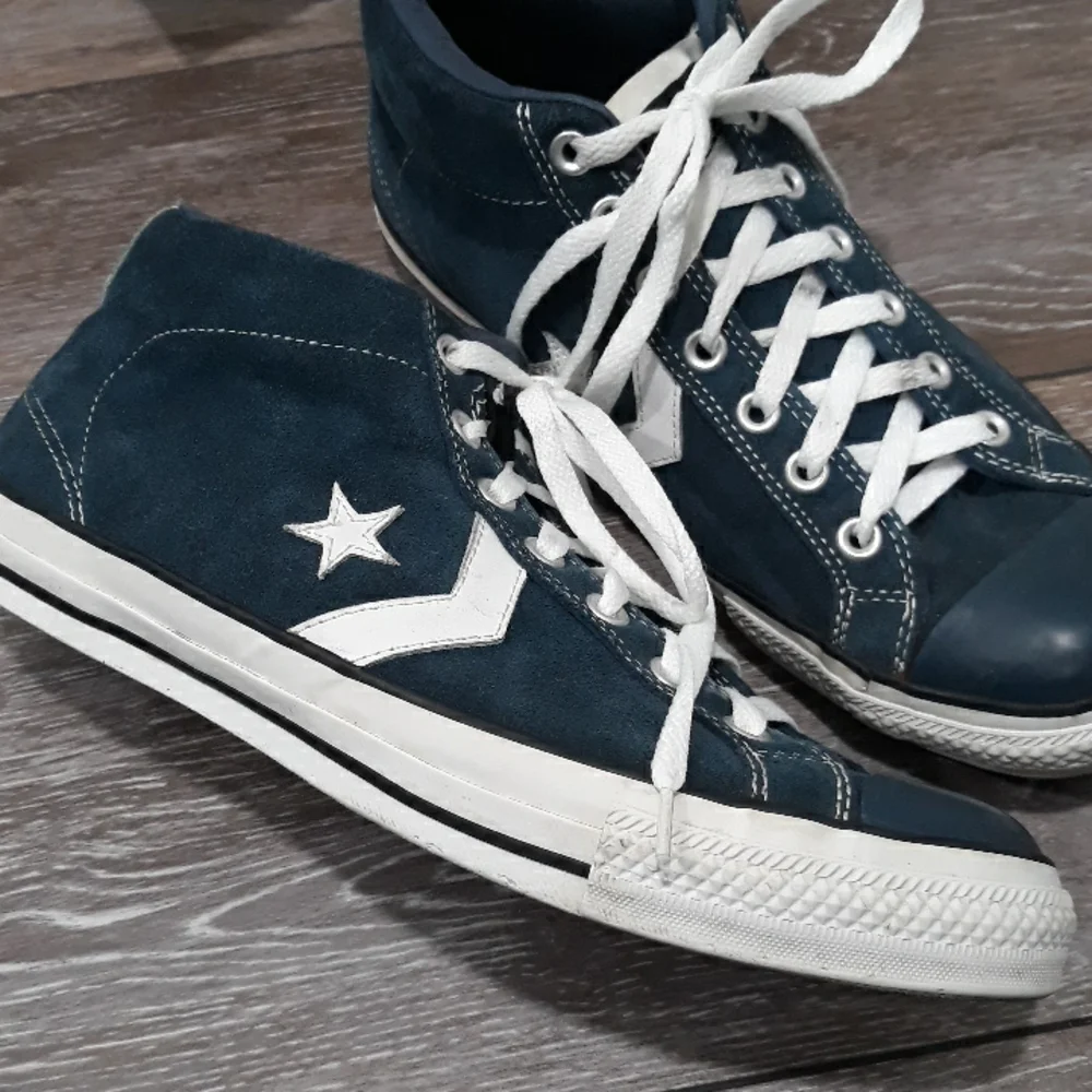 Converse mens blue suede and white leather high top sneakers. Size 10 - Picture 7 of 14